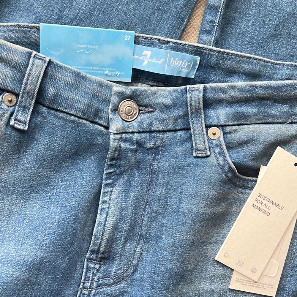 NWT 7 For All Mankind ankle skinny cut hem jeans - Picture 1 of 4